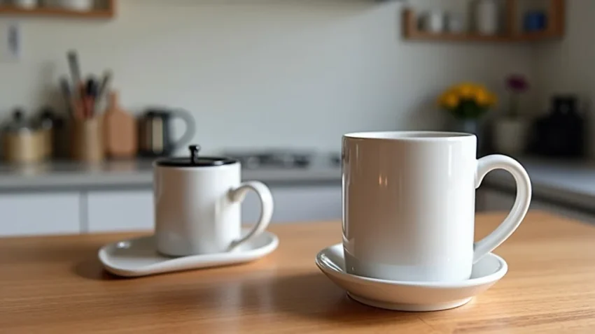 This image shows a selection of stylish coffee mugs, part of a kitchen coffee mug set price guide.