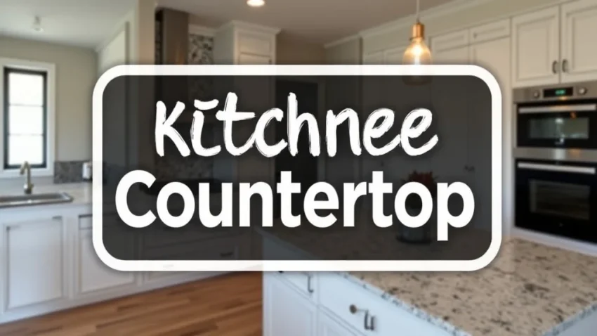The image shows a close-up of a polished granite countertop, illustrating kitchen granite countertop price factors explained visually.