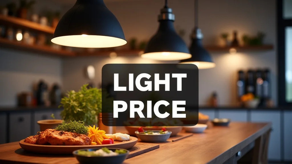 The image shows different kitchen spotlight fixtures, illustrating a Kitchen Spot Light Price Guide.