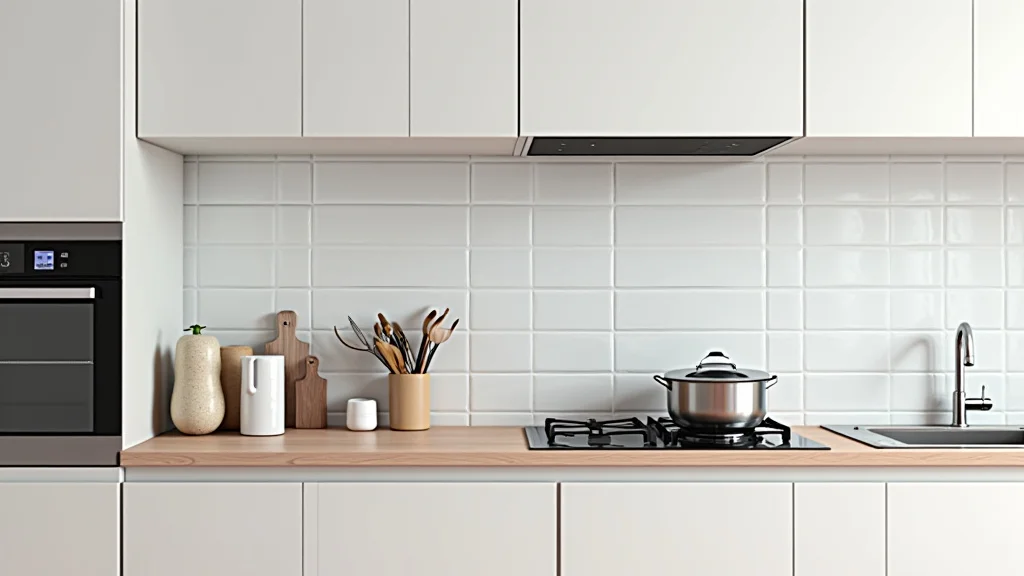 The image shows various kitchen wall stickers and a guide to their prices.