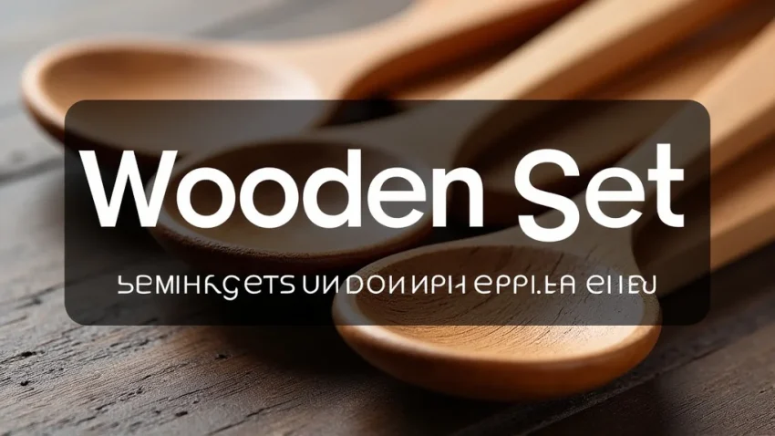 The image shows a collection of wooden kitchen spoon sets, relevant to a price guide.