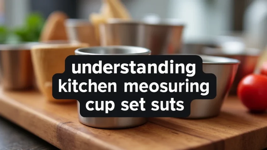 The image shows a set of stainless steel kitchen measuring cups, useful for understanding their price.