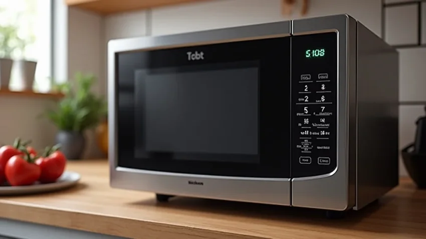 Understanding Kitchen Microwave Oven Price The image shows a modern kitchen microwave oven, illustrating factors affecting price.