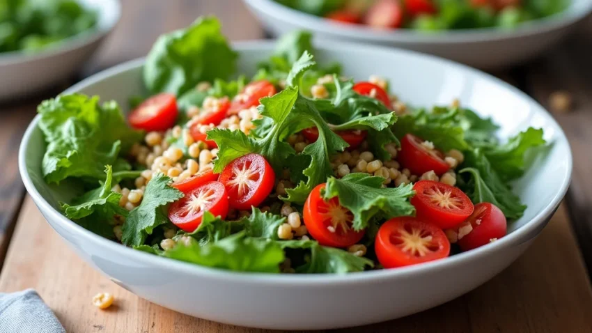 The image shows a stylish wooden salad bowl filled with fresh ingredients, illustrating kitchen salad bowl price factors.