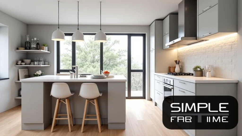 The image shows a modern modular kitchen cabinet installation, illustrating components influencing price.